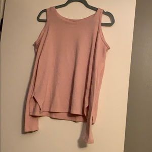 Blush Pink Sweater, exposed sleeves